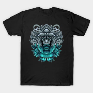 Angry Lion with neon color T-Shirt